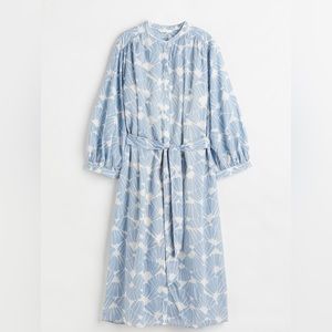 Calf-length dress in an airy cotton weave
